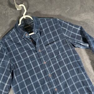 Banana Republic Corduroy Shirt Slim Fit Plaid Button Down‎ Casual Mens S